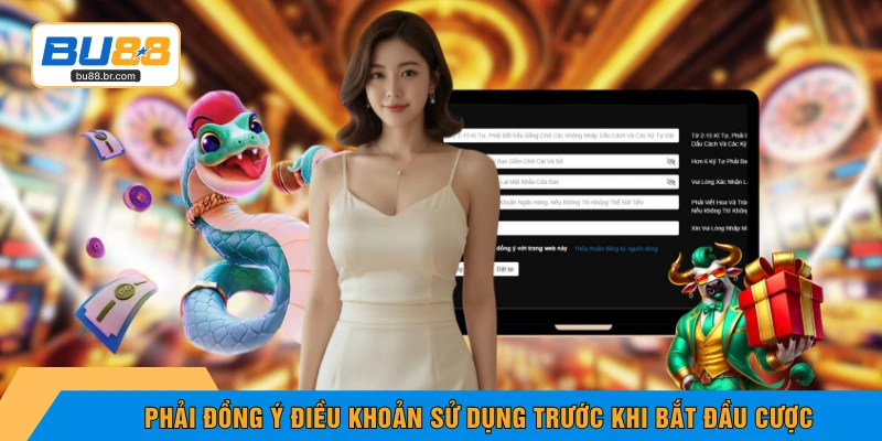 Phải đồng ý điều khoản sử dụng trước khi bắt đầu cược